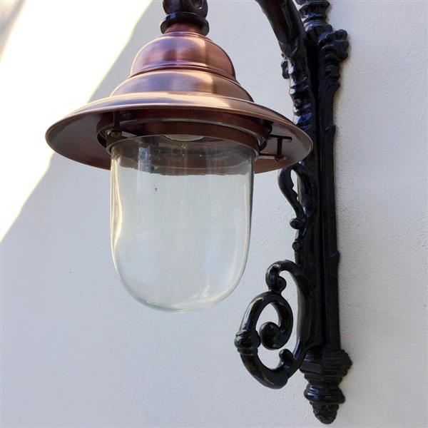 Grote foto wandlamp eeuwwisseling lamp met koperen lampenkap buitenlamp stallamp huis en inrichting overige