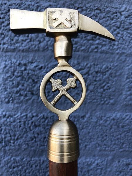 Grote foto wandelstok met messing handgreep de mijnen wandelstok. kleding dames sieraden