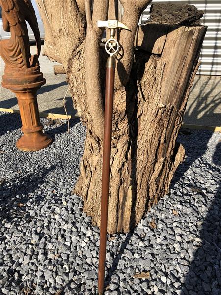 Grote foto wandelstok met messing handgreep de mijnen wandelstok. kleding dames sieraden
