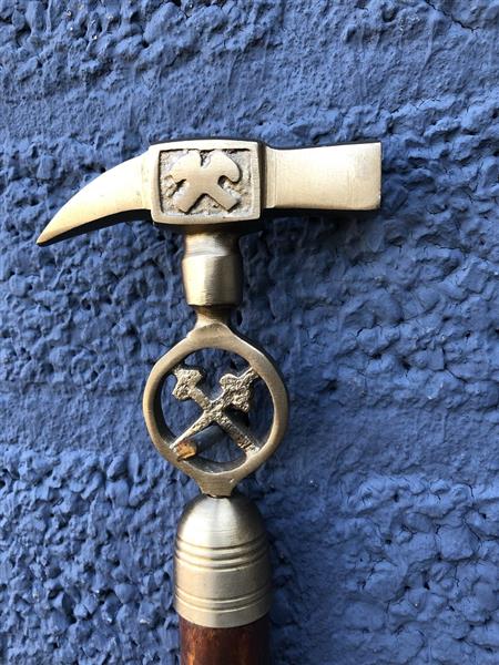 Grote foto wandelstok met messing handgreep de mijnen wandelstok. kleding dames sieraden