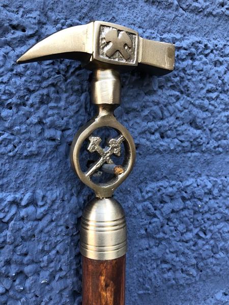 Grote foto wandelstok met messing handgreep de mijnen wandelstok. kleding dames sieraden