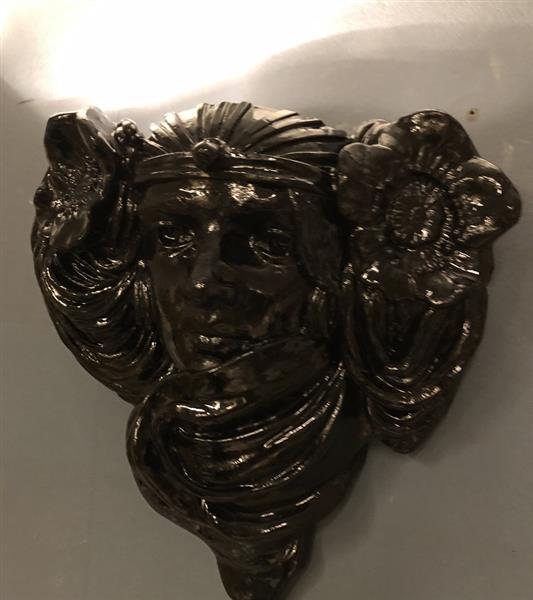 Grote foto mooie strakke wandlamp in zwart terracotta steen zeer fraai klassiek. huis en inrichting overige