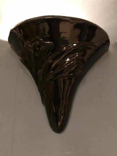 Grote foto mooie strakke wandlamp in zwart terracotta steen zeer fraai art nouveau jugendstyle. huis en inrichting overige
