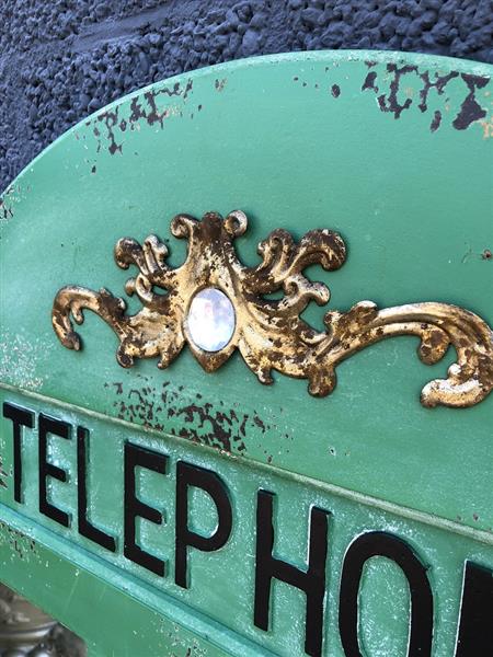 Grote foto grote forse telephone deur spiegel heel fraai in vorm en robuust in uitvoering. huis en inrichting overige