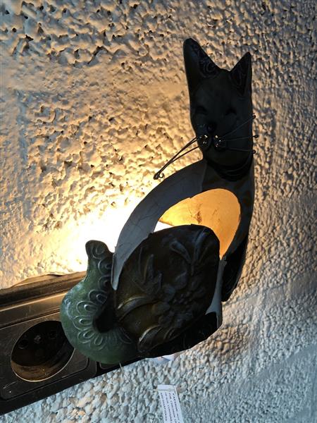 Grote foto nachtlamp met afbeelding van een kat metaal gewoon fraai huis en inrichting overige