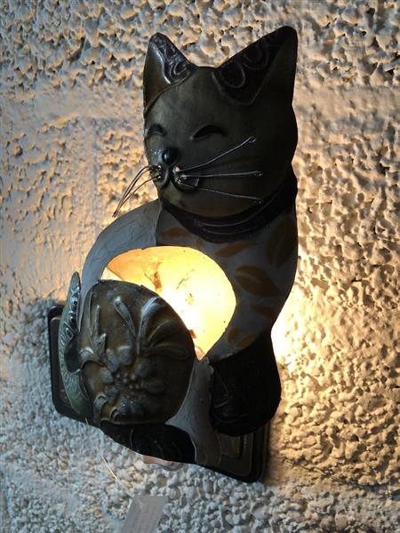 Grote foto nachtlamp met afbeelding van een kat metaal gewoon fraai huis en inrichting overige