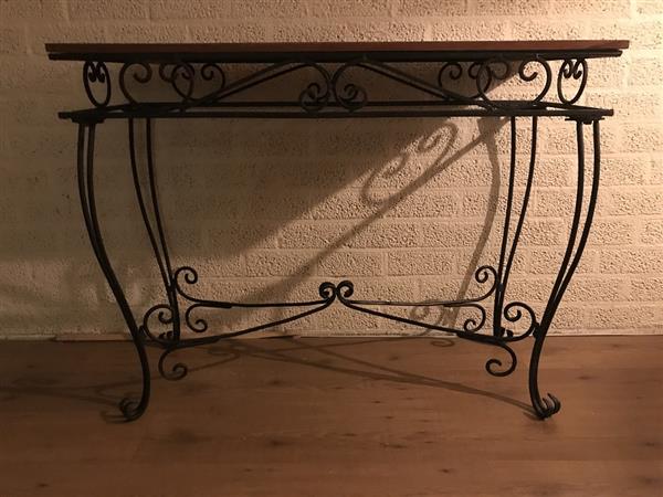 Grote foto antieke side table decoratieve tafel bruin huis en inrichting eettafels