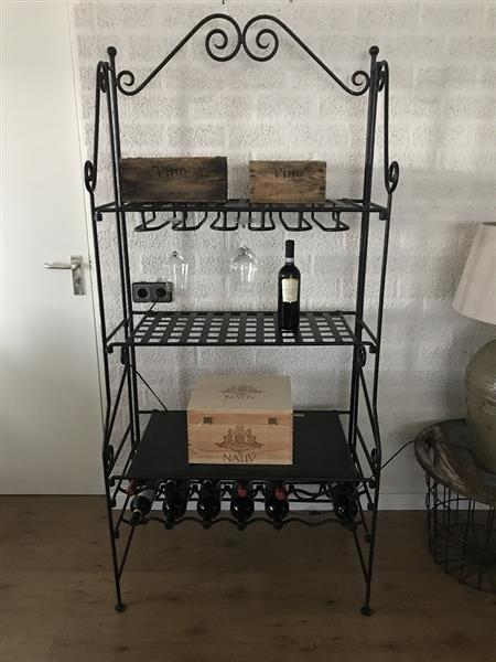 Grote foto luxe wijnrek 190 cm matzwart metaal huis en inrichting woningdecoratie