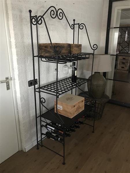 Grote foto luxe wijnrek 190 cm matzwart metaal huis en inrichting woningdecoratie