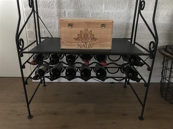 Grote foto luxe wijnrek 190 cm matzwart metaal huis en inrichting woningdecoratie