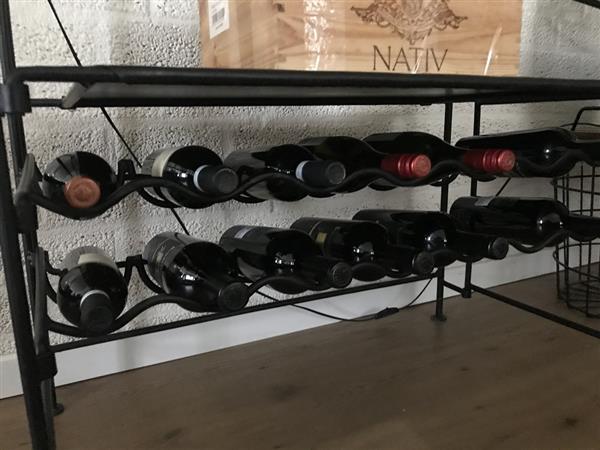 Grote foto luxe wijnrek 190 cm matzwart metaal huis en inrichting woningdecoratie