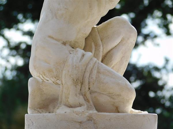 Grote foto beeld van atlas 70 cm vintage look polystone tuin en terras tuindecoratie