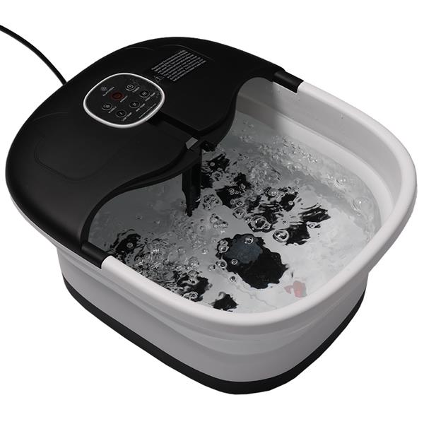 Grote foto slimtron fb02 elektrisch voetenbad verwarming bubbels en massagerollers zwart beauty en gezondheid lichaamsverzorging