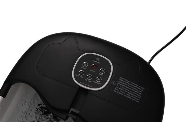 Grote foto slimtron fb02 elektrisch voetenbad verwarming bubbels en massagerollers zwart beauty en gezondheid lichaamsverzorging