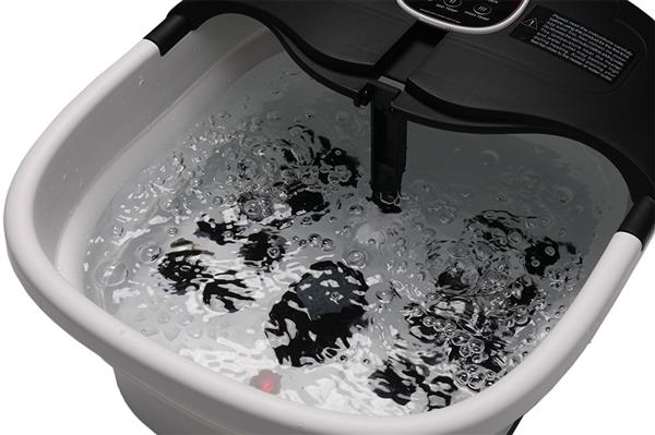 Grote foto slimtron fb02 elektrisch voetenbad verwarming bubbels en massagerollers zwart beauty en gezondheid lichaamsverzorging