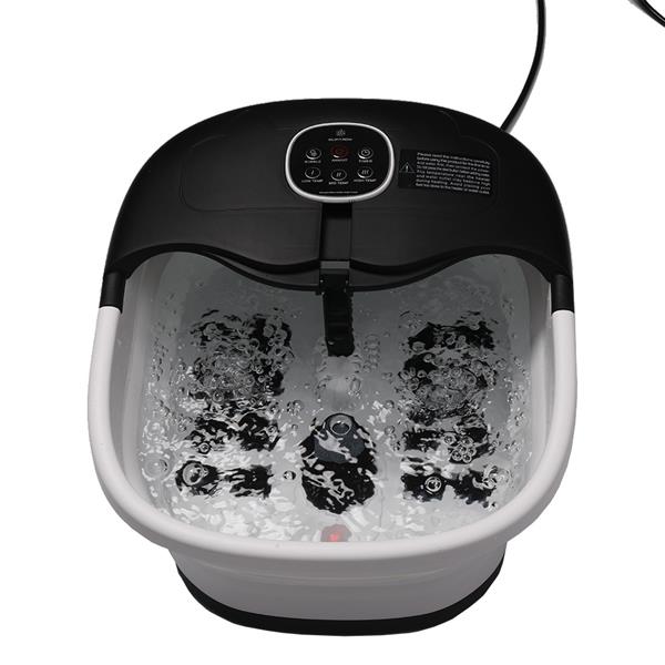 Grote foto slimtron fb02 elektrisch voetenbad verwarming bubbels en massagerollers zwart beauty en gezondheid lichaamsverzorging