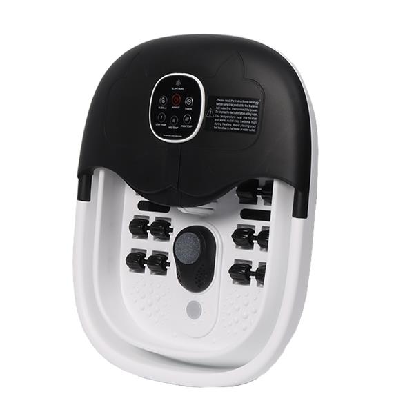 Grote foto slimtron fb02 elektrisch voetenbad verwarming bubbels en massagerollers zwart beauty en gezondheid lichaamsverzorging