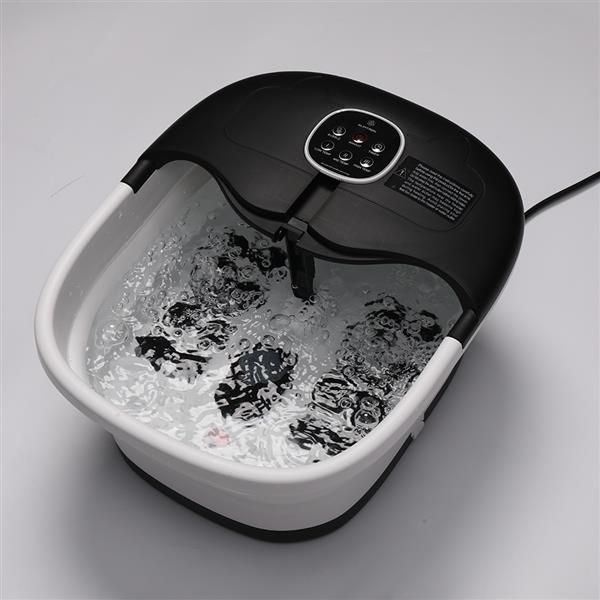 Grote foto slimtron fb02 elektrisch voetenbad verwarming bubbels en massagerollers zwart beauty en gezondheid lichaamsverzorging