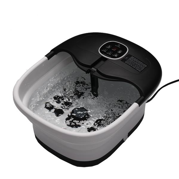 Grote foto slimtron fb02 elektrisch voetenbad verwarming bubbels en massagerollers zwart beauty en gezondheid lichaamsverzorging