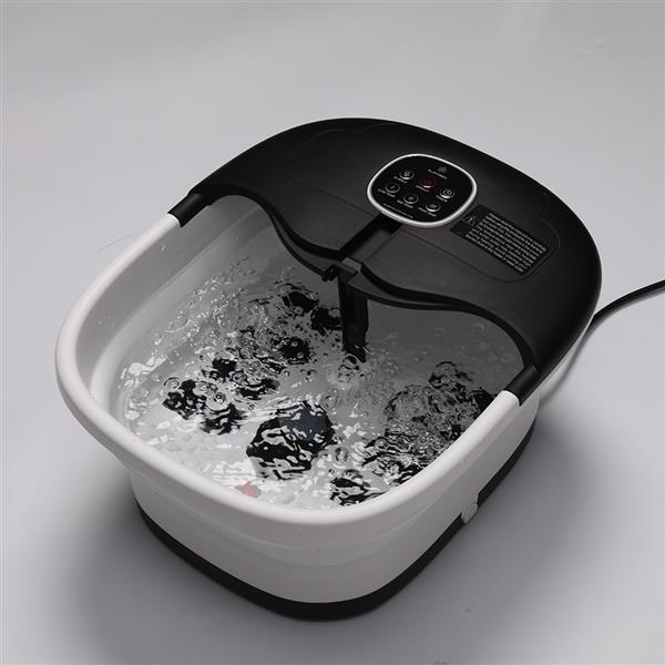 Grote foto slimtron fb02 elektrisch voetenbad verwarming bubbels en massagerollers zwart beauty en gezondheid lichaamsverzorging
