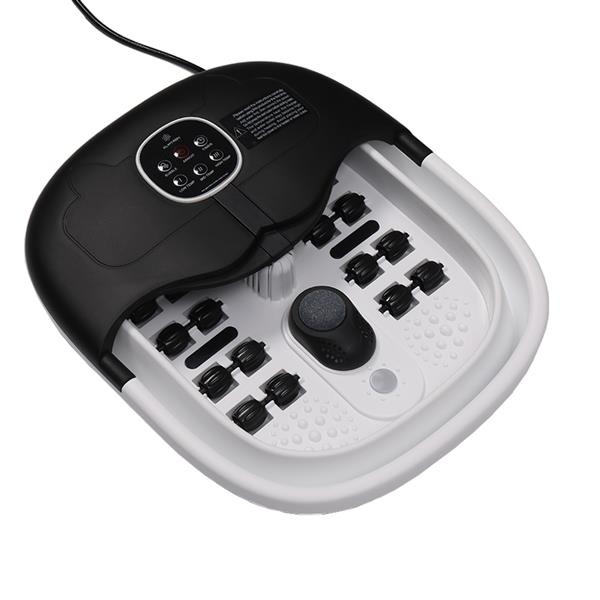 Grote foto slimtron fb02 elektrisch voetenbad verwarming bubbels en massagerollers zwart beauty en gezondheid lichaamsverzorging
