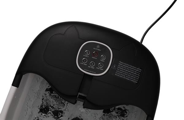 Grote foto slimtron fb02 elektrisch voetenbad verwarming bubbels en massagerollers zwart beauty en gezondheid lichaamsverzorging