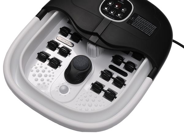 Grote foto slimtron fb02 elektrisch voetenbad verwarming bubbels en massagerollers zwart beauty en gezondheid lichaamsverzorging