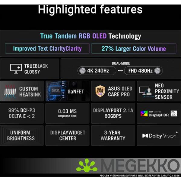 Grote foto asus rog swift oled pg32ucwm 31.5 4k ultra hd 240hz gaming monitor computers en software overige computers en software