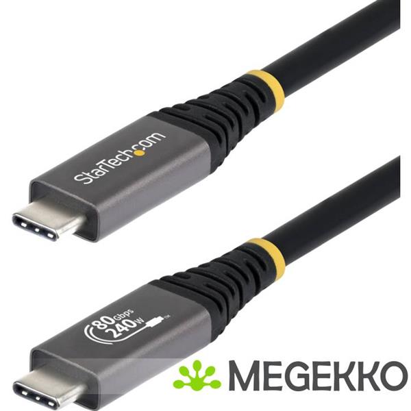 Grote foto startech.com 50cm usb4 kabel 80gbps usb if gecertificeerde usb c kabel 240w pd 8k 120hz 4k 240hz computers en software overige