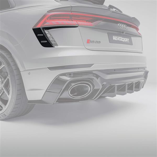 Grote foto audi rsq8 revozport carbon canards achterbumper auto onderdelen tuning en styling