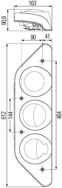 Grote foto hella achterlicht caraluna modular rem knipper mist achteruit zijmarkering rechts caravans en kamperen caravan accessoires