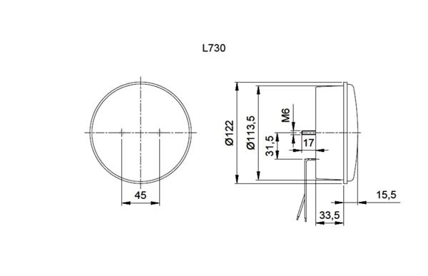 Grote foto jokon achteruitrijlicht led 730 met reflector rond wit rood caravans en kamperen caravan accessoires