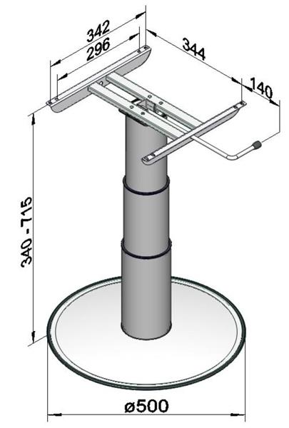 Grote foto ilse vrijstaande lifttafelpoot 7032 g06 34 71.5cm caravans en kamperen caravan accessoires