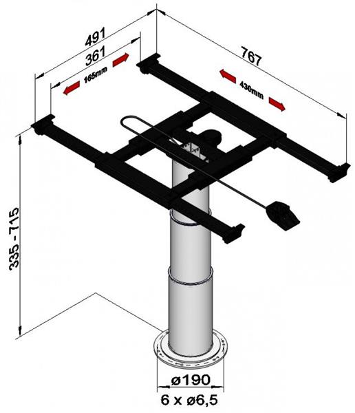 Grote foto ilse lifttafelpoot draai schuifbaar 5993 ss8 caravans en kamperen caravan accessoires