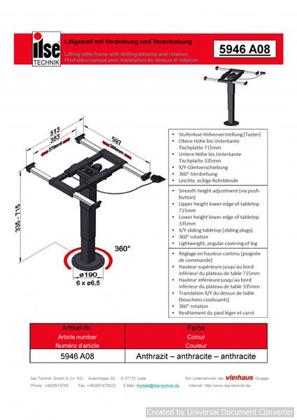 Grote foto ilse lifttafelpoot draai schuifbaar 5946 a08 caravans en kamperen caravan accessoires