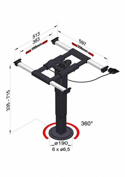Grote foto ilse lifttafelpoot draai schuifbaar 5946 a08 caravans en kamperen caravan accessoires