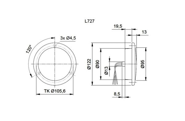 Grote foto jokon mistlicht led 727 rond wit caravans en kamperen caravan accessoires