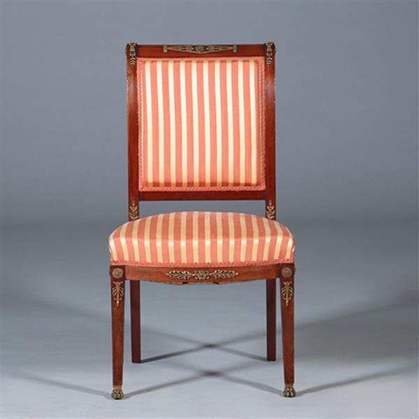 Grote foto stel van 6 mahonie stoelen empire door pander ca 1890 incl stof naar wens no.440545 antiek en kunst stoelen en banken