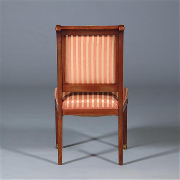 Grote foto stel van 6 mahonie stoelen empire door pander ca 1890 incl stof naar wens no.440545 antiek en kunst stoelen en banken