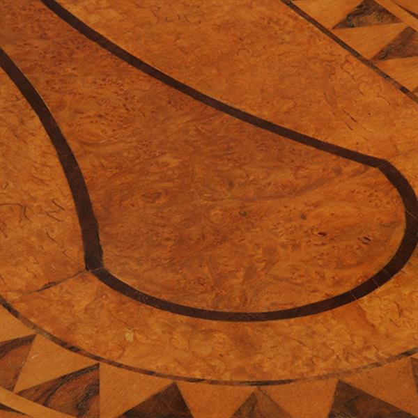 Grote foto art deco ovale eetkamertafel feestelijk ingelegd met geometrische patronen ca 1925 no.440540 antiek en kunst stoelen en banken