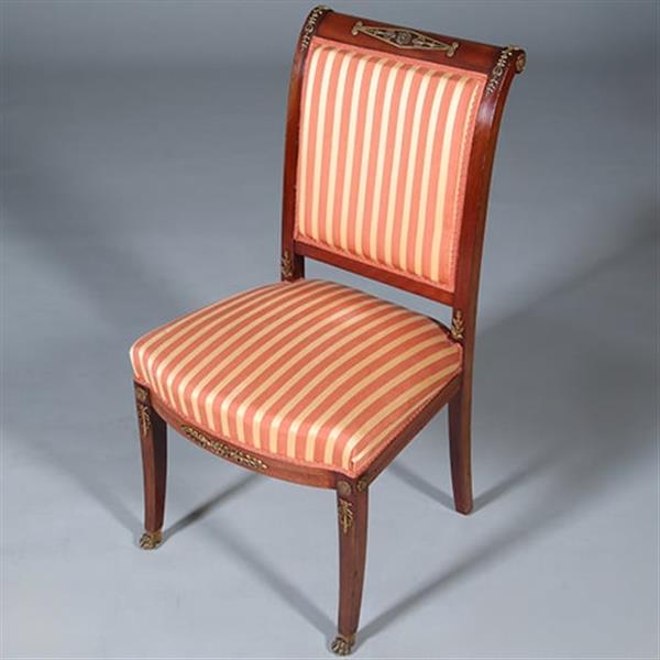 Grote foto stel van 6 mahonie stoelen empire door pander ca 1890 incl stof naar wens no.440545 antiek en kunst stoelen en banken