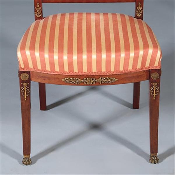 Grote foto stel van 6 mahonie stoelen empire door pander ca 1890 incl stof naar wens no.440545 antiek en kunst stoelen en banken