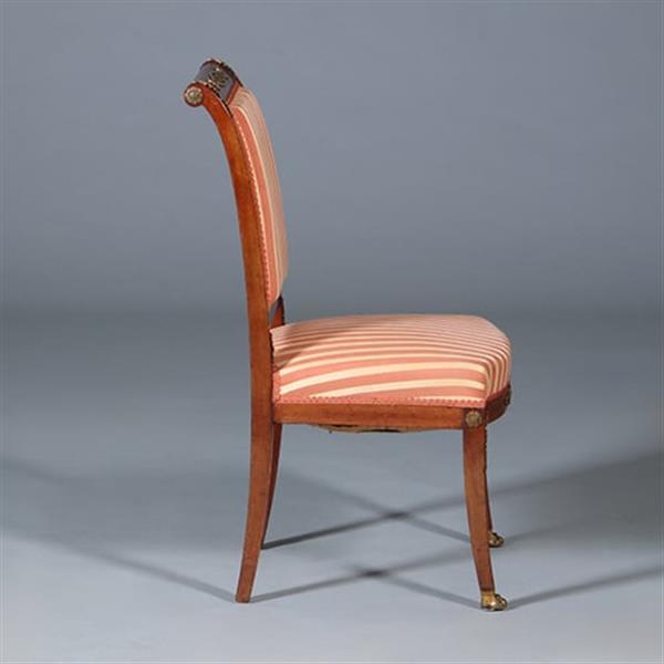 Grote foto stel van 6 mahonie stoelen empire door pander ca 1890 incl stof naar wens no.440545 antiek en kunst stoelen en banken