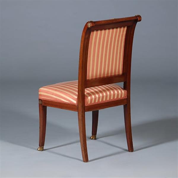 Grote foto stel van 6 mahonie stoelen empire door pander ca 1890 incl stof naar wens no.440545 antiek en kunst stoelen en banken