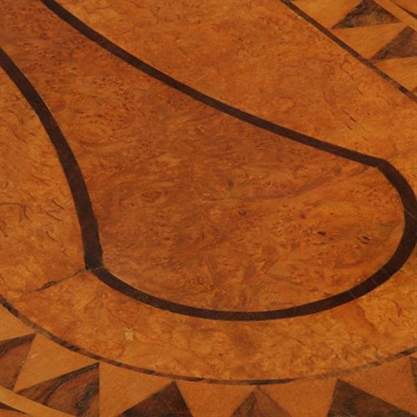 Grote foto art deco ovale eetkamertafel feestelijk ingelegd met geometrische patronen ca 1925 no.440540 antiek en kunst stoelen en banken