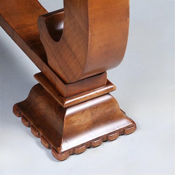 Grote foto art deco ovale eetkamertafel feestelijk ingelegd met geometrische patronen ca 1925 no.440540 antiek en kunst stoelen en banken