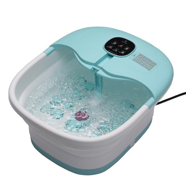 Grote foto slimtron fb02 elektrisch voetenbad verwarming bubbels en massagerollers blauw beauty en gezondheid lichaamsverzorging
