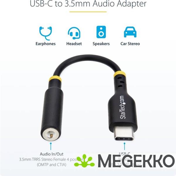 Grote foto startech.com usb c naar 3.5mm trrs headphone headset adapter aux audio adapter 3.5mm jack usb typ computers en software overige