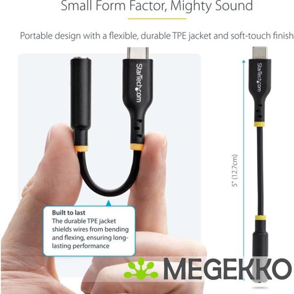 Grote foto startech.com usb c naar 3.5mm trrs headphone headset adapter aux audio adapter 3.5mm jack usb typ computers en software overige