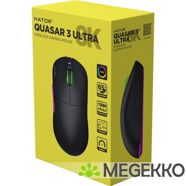 Grote foto hator quasar 3 ultra zwart draadloze gaming muis computers en software overige computers en software